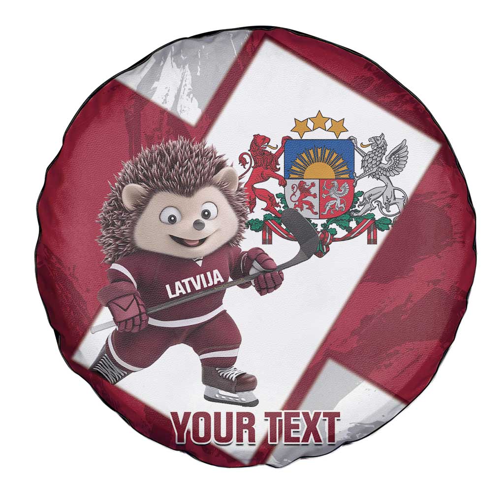 Latvia Hockey Custom Spare Tire Cover Hedgehog Par Latviju!