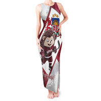 Latvia Hockey Custom Tank Maxi Dress Hedgehog Par Latviju!