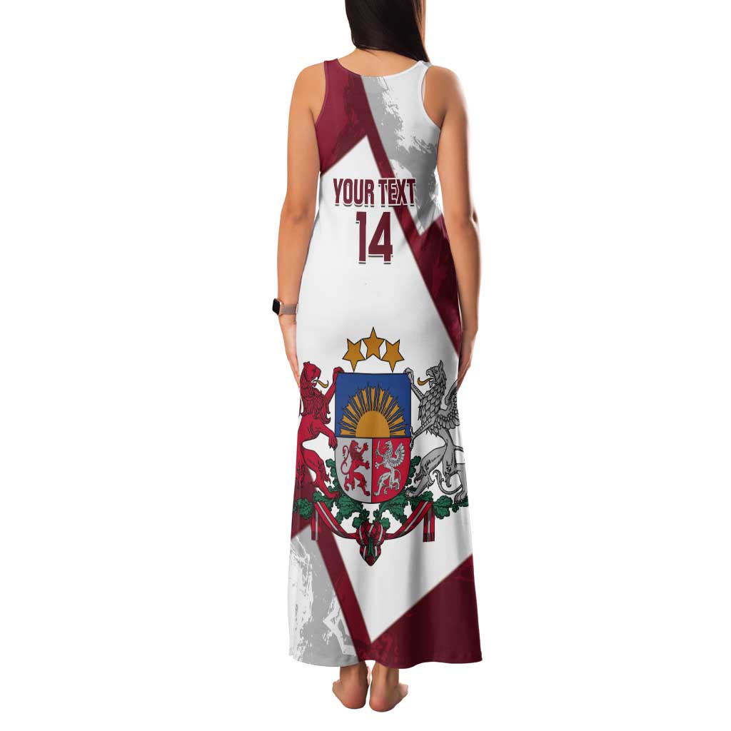 Latvia Hockey Custom Tank Maxi Dress Hedgehog Par Latviju!