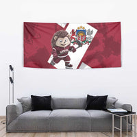 Latvia Hockey Custom Tapestry Hedgehog Par Latviju!