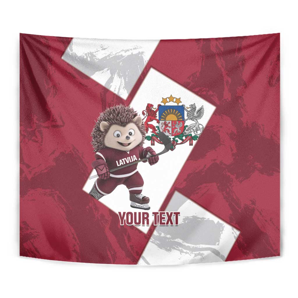 Latvia Hockey Custom Tapestry Hedgehog Par Latviju!