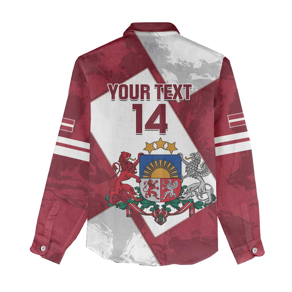 Latvia Hockey Custom Women Casual Shirt Hedgehog Par Latviju!