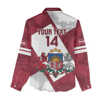 Latvia Hockey Custom Women Casual Shirt Hedgehog Par Latviju!