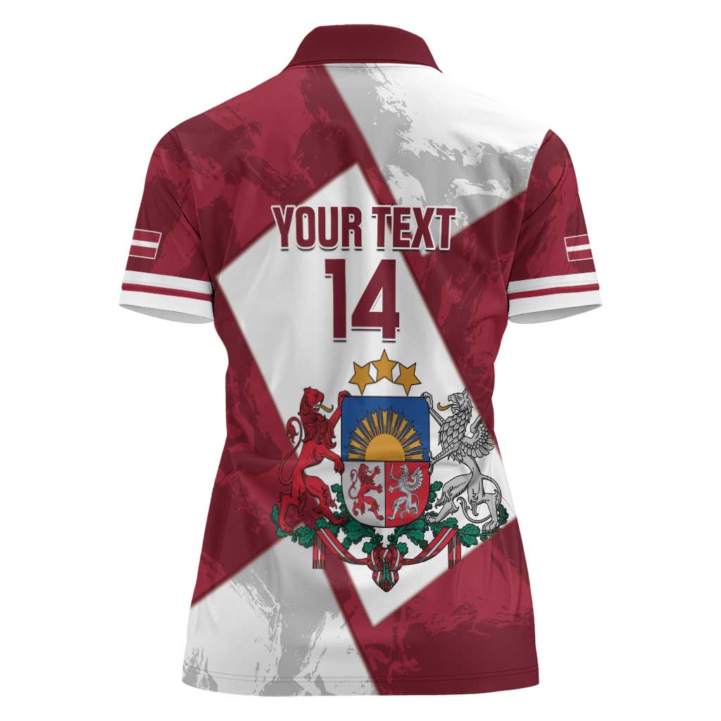 Latvia Hockey Custom Women Polo Shirt Hedgehog Par Latviju!