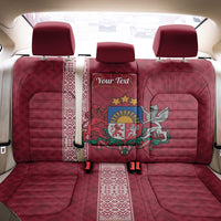 Personalised Latvia Back Car Seat Cover Latvijas Republika Folk Pattern