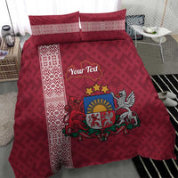 Personalised Latvia Bedding Set Latvijas Republika Folk Pattern