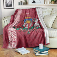 Personalised Latvia Blanket Latvijas Republika Folk Pattern