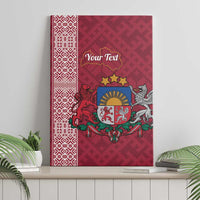 Personalised Latvia Canvas Wall Art Latvijas Republika Folk Pattern