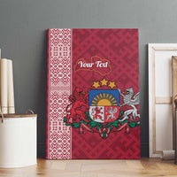 Personalised Latvia Canvas Wall Art Latvijas Republika Folk Pattern