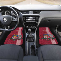 Personalised Latvia Car Mats Latvijas Republika Folk Pattern