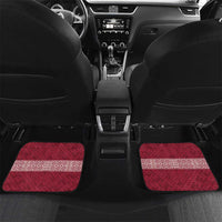 Personalised Latvia Car Mats Latvijas Republika Folk Pattern