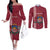 Personalised Latvia Couples Matching Off The Shoulder Long Sleeve Dress and Long Sleeve Button Shirt Latvijas Republika Folk Pattern