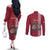 Personalised Latvia Couples Matching Off The Shoulder Long Sleeve Dress and Long Sleeve Button Shirt Latvijas Republika Folk Pattern