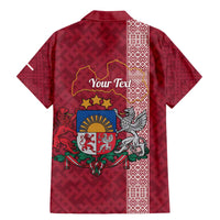 Personalised Latvia Family Matching Mermaid Dress and Hawaiian Shirt Latvijas Republika Folk Pattern