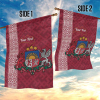 Personalised Latvia Garden Flag Latvijas Republika Folk Pattern