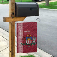 Personalised Latvia Garden Flag Latvijas Republika Folk Pattern