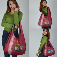Personalised Latvia Grocery Bag Latvijas Republika Folk Pattern