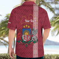 Personalised Latvia Hawaiian Shirt Latvijas Republika Folk Pattern