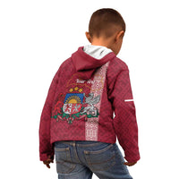 Personalised Latvia Kid Hoodie Latvijas Republika Folk Pattern