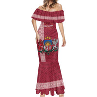 Personalised Latvia Mermaid Dress Latvijas Republika Folk Pattern