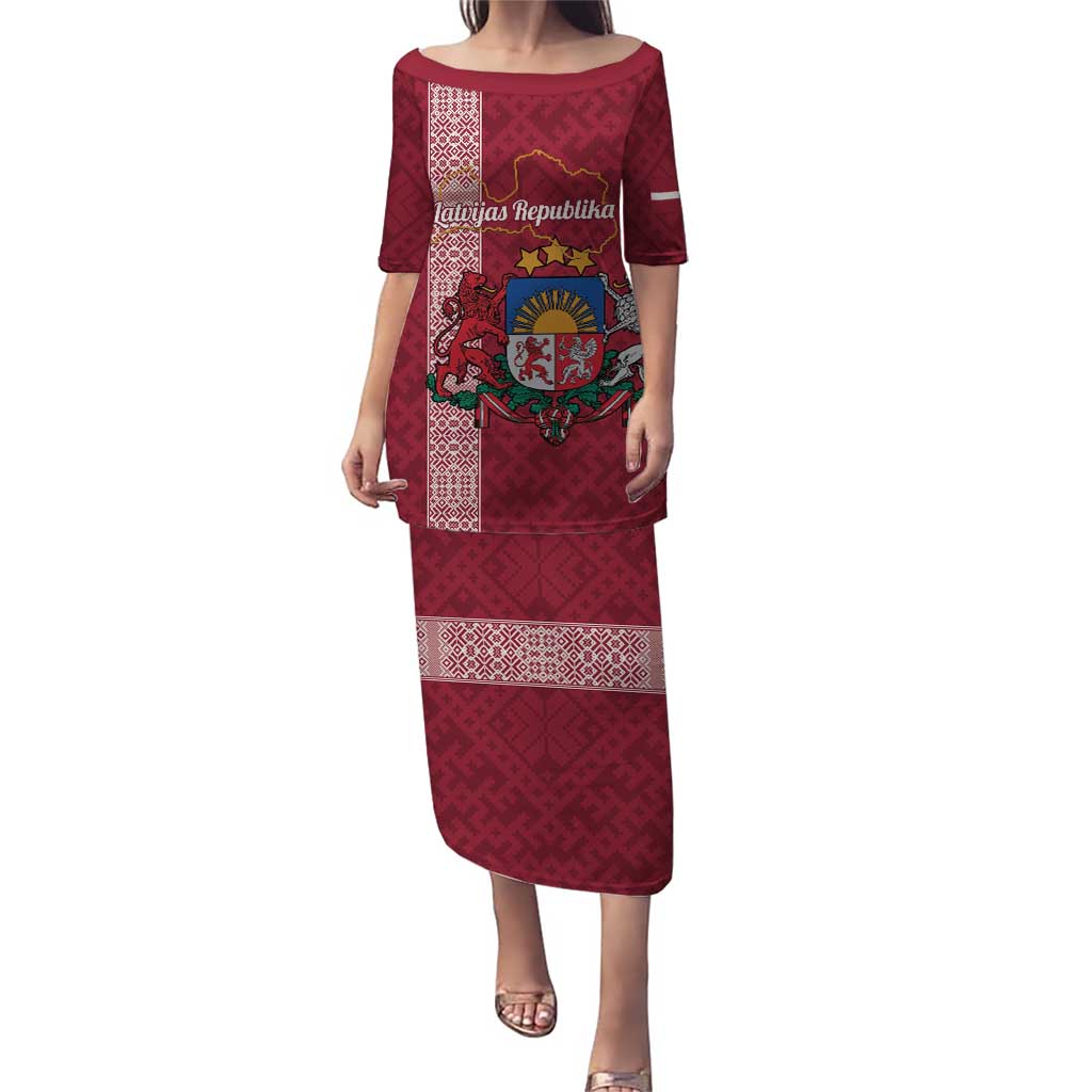 Personalised Latvia Puletasi Latvijas Republika Folk Pattern