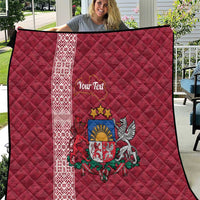 Personalised Latvia Quilt Latvijas Republika Folk Pattern