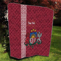 Personalised Latvia Quilt Latvijas Republika Folk Pattern