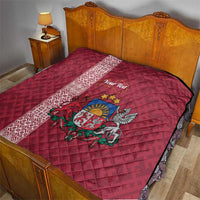 Personalised Latvia Quilt Latvijas Republika Folk Pattern