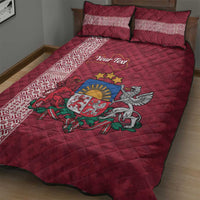 Personalised Latvia Quilt Bed Set Latvijas Republika Folk Pattern