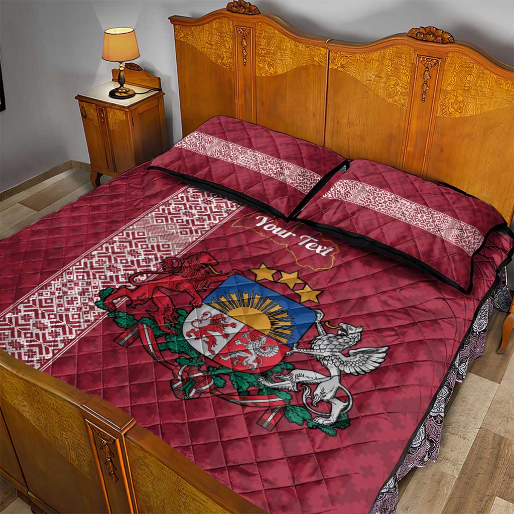 Personalised Latvia Quilt Bed Set Latvijas Republika Folk Pattern