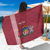 Personalised Latvia Sarong Latvijas Republika Folk Pattern