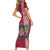 Personalised Latvia Short Sleeve Bodycon Dress Latvijas Republika Folk Pattern