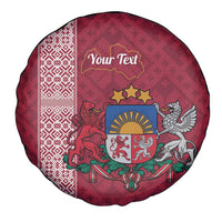 Personalised Latvia Spare Tire Cover Latvijas Republika Folk Pattern