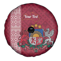 Personalised Latvia Spare Tire Cover Latvijas Republika Folk Pattern