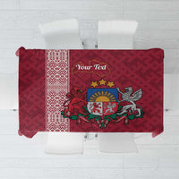 Personalised Latvia Tablecloth Latvijas Republika Folk Pattern