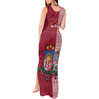 Personalised Latvia Tank Maxi Dress Latvijas Republika Folk Pattern