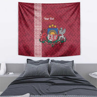 Personalised Latvia Tapestry Latvijas Republika Folk Pattern