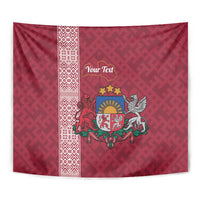 Personalised Latvia Tapestry Latvijas Republika Folk Pattern