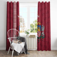 Personalised Latvia Window Curtain Latvijas Republika Folk Pattern