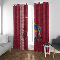 Personalised Latvia Window Curtain Latvijas Republika Folk Pattern