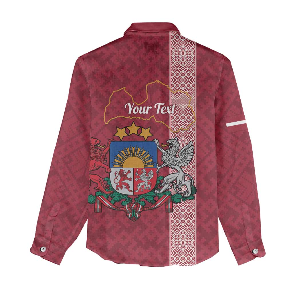 Personalised Latvia Women Casual Shirt Latvijas Republika Folk Pattern