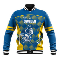 Sweden Hockey Custom Baseball Jacket Tre Kronor Swedish Moose Mascot
