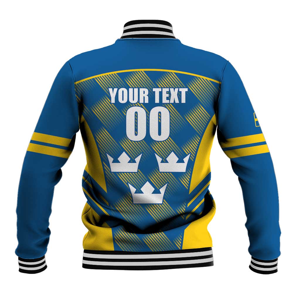 Sweden Hockey Custom Baseball Jacket Tre Kronor Swedish Moose Mascot