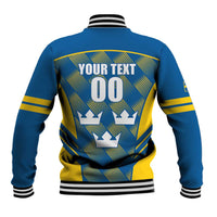 Sweden Hockey Custom Baseball Jacket Tre Kronor Swedish Moose Mascot