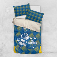 Sweden Hockey Custom Bedding Set Tre Kronor Swedish Moose Mascot