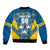 Sweden Hockey Custom Bomber Jacket Tre Kronor Swedish Moose Mascot