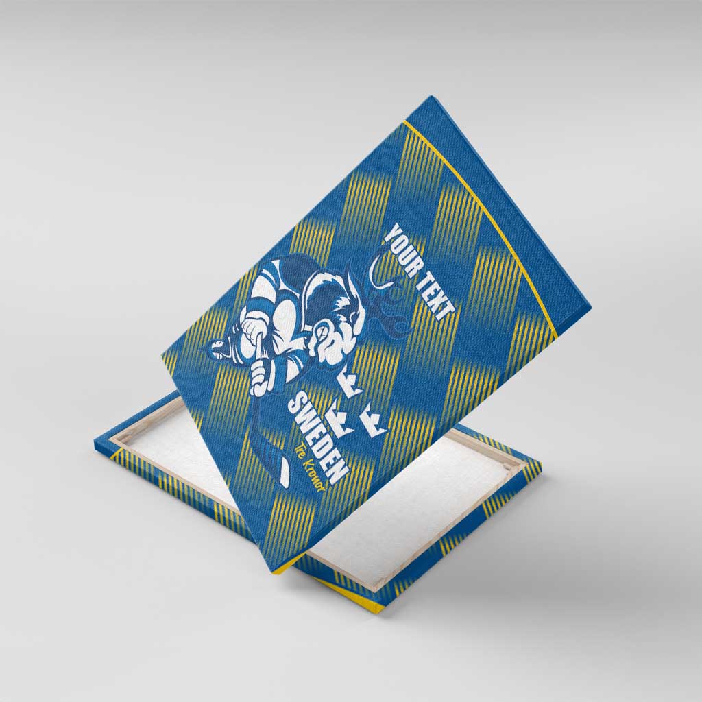 Sweden Hockey Custom Canvas Wall Art Tre Kronor Swedish Moose Mascot