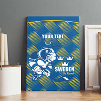 Sweden Hockey Custom Canvas Wall Art Tre Kronor Swedish Moose Mascot