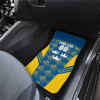 Sweden Hockey Custom Car Mats Tre Kronor Swedish Moose Mascot