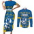 Sweden Hockey Custom Couples Matching Short Sleeve Bodycon Dress and Long Sleeve Button Shirt Tre Kronor Swedish Moose Mascot